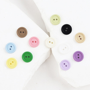 Zhihe Spring and Summer Color Dopamine Two-Eyes Round Resin Button Shirt POLO Shirt Simple Small Fresh Button