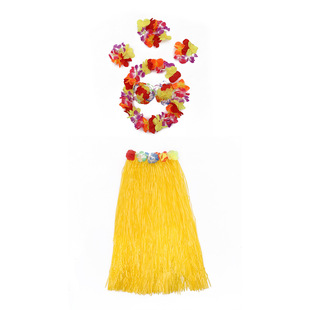 Manufacturer Wholesale Hawaiian Hula 80cm Garland Thickeneded Six-Piece Set Adult Performance Dress up Hula Garland