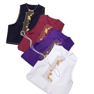 2025 New Chinese Style Heavy Embroidered Silk and Silk Hair Simple Horse Clip Round Neck Base Jacket Two-Piece Set