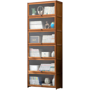 Bookshelf Bookcase Storage Rack with Cabinet Door Storage Cabinet Integrated Patch Cabinet Display Cabinet Floor-Standing Multi-Layer Living Room Storage Cabinet