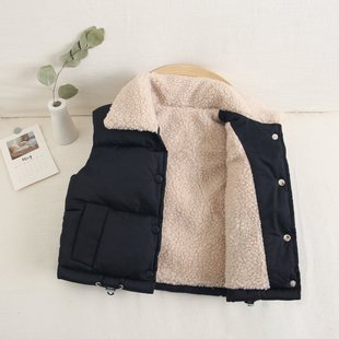 Thickened Autumn and Winter Children's Down Cotton Vest for Boys and Girls Vest for Children and Babies Lamb Fleece Warm Waistcoat