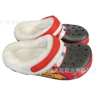 Cross New Velvet Mcqueen Cars Men's and Women's Shoes Non-Slip Breathable Hole Shoes Baotou Beach Sandals