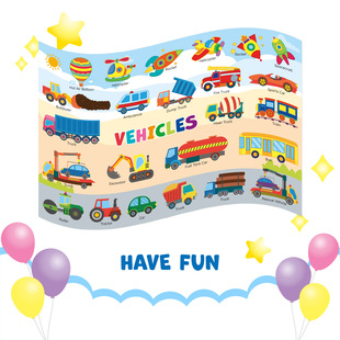 Cross-border supply of children disposable placemats suitable for infants and young children early education enlightenment learning English decoration