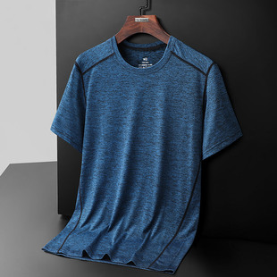 Cross-Border American Trendy Large Size New Short-Sleeved T-Shirt Trendy Men's 2025 Round Neck Outdoor Leisure Sports Short-Sleeved T-Shirt