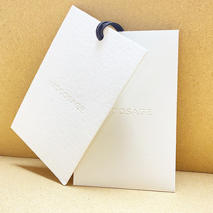 Customized Concave and Convex Logo Hang Tag, High-End Clothing Stereo Special-Shaped Silver Hot Stamping Kraft Paper Label, Custom-Made Anti-Counterfeiting Hang Tag