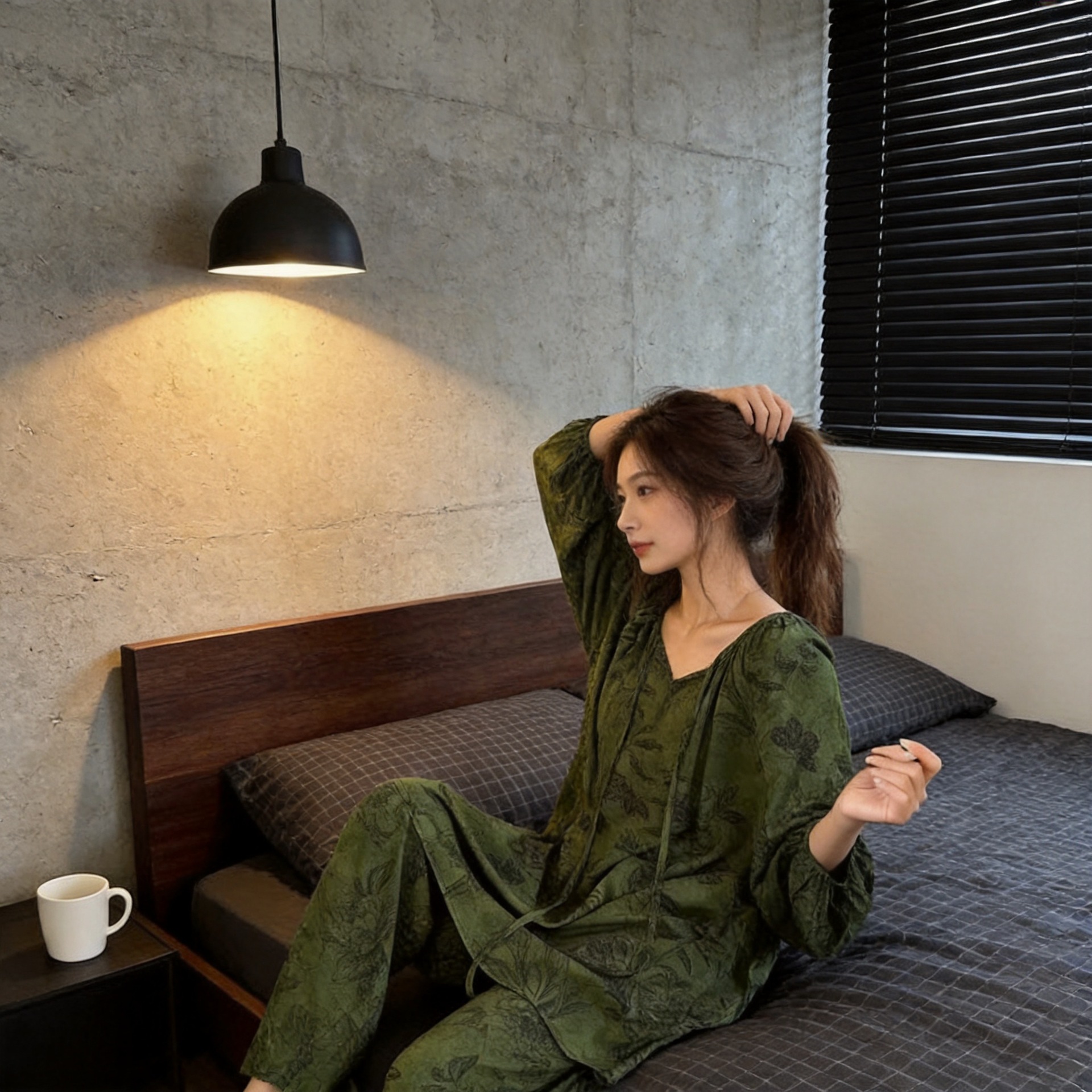 2026 New Cotton Silk Lazy Style Women's Pajamas, Thin Pullover Short Sleeve Pajama Set, Chinese Style Loose Home Wear