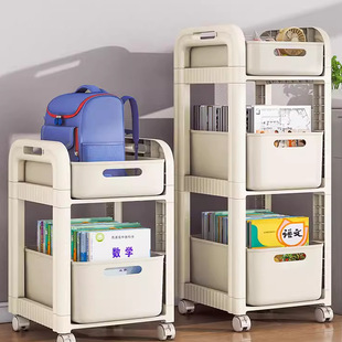 Multi-functional Bag Rack Drawer Type Movable Table Book Storage Household Multi-layer Dormitory Bookshelf Cart