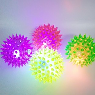 Factory direct cross-border ball pet toy TPR toy ball pet sound flash stab ball luminous stab ball