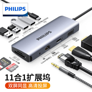 Док-станция Philips Type-C USB-C к HDMI Lightning 3/4 Расширение Док-станция Сетевой кабель адаптер порта разделенная линия