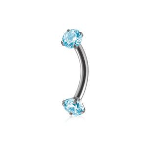 Inner Teeth Zircon Eyebrow Nail Flash 4mm Mouth 1.0 Titanium Steel Puncture Jewelry ROOK Nail Four Claw Diamond for Men and Women