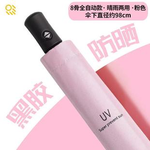 Umbrella Full-automatic Eight-bone Folding Umbrella Advanced Sunny and Rainy Dual-use Anti-ultraviolet Umbrella Black Rubber Umbrella Advertising Logo