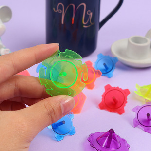 Transparent Plastic Small Top Toy Kidsren's Nostalgic Street Stall Colorful Small Floor Turning Kindergarten Small Gift Prize Wholesale