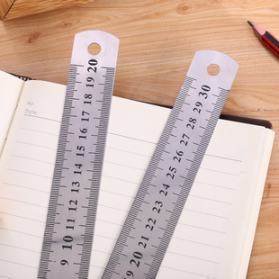 Stainless steel ruler 0.5mm thick metal steel ruler Office drawing measuring tool 20cm ruler stationery wholesale