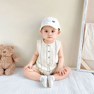 Rins Baby Harbin 2025 Корейская версия летнего мужского и женского ребенка без рукавов