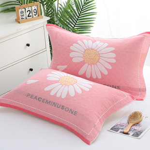Factory wholesale gauze jacquard pillow towel adult couple breathable comfortable gauze pillow towel student Four Seasons big pillow towel