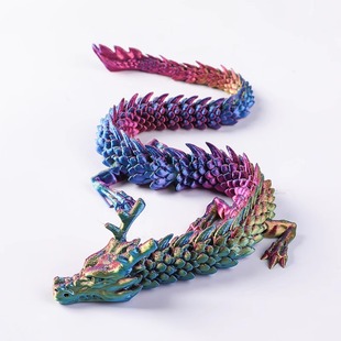 Factory wholesale 3D printing Chinese dragon ornaments 3D printing dragon ornaments colorful crystal dragon toy dragon joint dragon