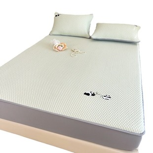 2025A maternal and infant grade ice bean mat three-piece set 7D bean vinyl ice silk mat machine washable air-conditioning mat