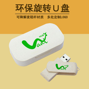 Environmentally Friendly Paper USB Flash Drive, Biodegradable USB Wheat Straw USB Flash Drive, Wooden USB Flash Drive, Customizable Logo, Mold Opening and Customized Appearance