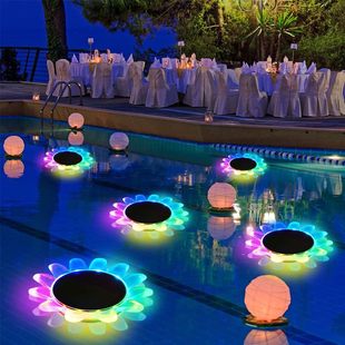 Solar Floating Pool Light LED Remote Control Pond Fountain Light Garden Decorative Light Landscape Sunflower Light