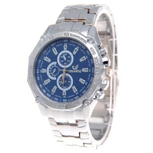23 cross-border foreign trade popular business casual men's steel belt watch three-eye large plate digital scale quartz watch