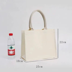 Three-dimensional coated canvas tote bag custom logo high-end advertising shopping bag floating bag tote bag custom canvas bag