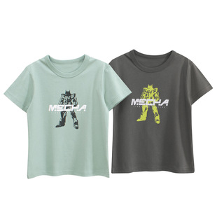 27kids Korean children's clothing 2025 summer new children's cartoon short sleeve T-shirt male baby clothes a generation of hair
