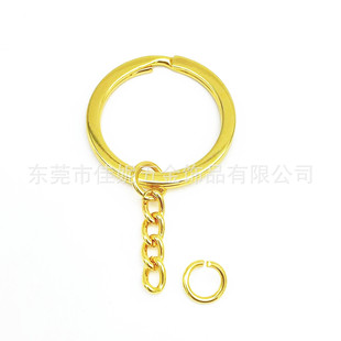 Dongguan spot bronze key ring with chain with opening black key chain KC gold key chain with ring