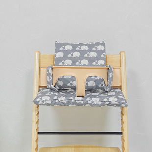 INS Nordic Style Baby Dining Chair Cushion Bear Printed Children's Non-slip Dining Chair Cushion Baby Stool Warm Cushion