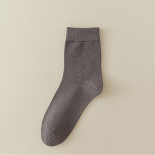Socks men's mid-barrel autumn and winter sweat-absorbent deodorant solid color hot stamping business stockings four seasons men's cotton stockings tide