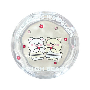 Rich Bear Peng Peng Soft Focus High Gloss Powder Lightweight Matte Fog Surface Expansion Color Brightening Surface Medium French Grain Powder Cake