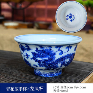 Ceramic Master Cup Vintage Blue and White Porcelain Kung Fu Tea Tasting Cup Tea Set Personal Cup Chinese Style Light Luxury Cup Single Cup Wholesale