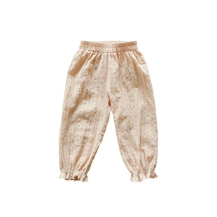 2025 Summer Strawberry Shaman South Korea Children's Wear Girl Children's Girl Western Style Dark Pattern Bundle Leg Casual Pants in stock