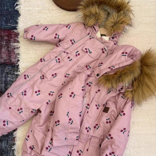2024 New Color inskuling Series Boys and Girls Baby Classic Cherry Waterproof Windproof Snowproof Ski Cotton Coat N