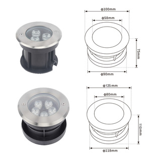 LED6W Встроенный Подводный Погребенный Свет Корпус 304 Из Нержавеющей Стали Подводный Погребенный Свет Бассейн Подводный Прожектор Корпус