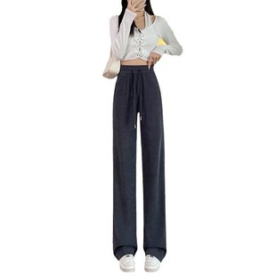 Winter 2023 new European cotton velvet wide-leg pants women's fleece-lined pants autumn and winter small thickened narrow straight pants