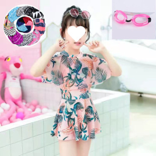 Parent-child Swimwear Children's Girls' One-piece Skirt Swimwear for Big Kids Women's Seaside Super Cute Fresh Swimwear for Women in Summer