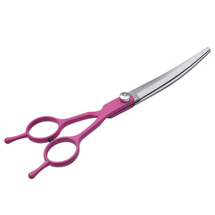 Factory wholesale household pet beauty scissors all-steel up and down curved scissors 7-inch dog hair trimming pet scissors