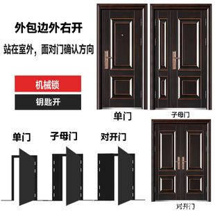 Home Soundproof Security Door with Air Window Security Door Engineering Dormitory School Rental Housing Housing Door in stock Wholesale