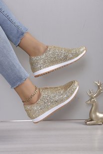 Cross-border plus size Sports single-layer shoes for women 2024 European and American popular sequined sneaker casual shoes single-layer shoes for women