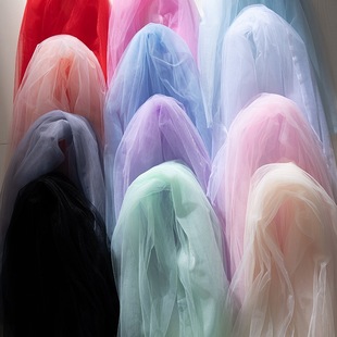Ins Fairy Fog Gauze Mesh Fabric Soft Handmade DIY Solid Color Lace Veil Transparent Tulle Garment Fabric