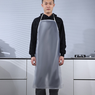 Transparent pvc thickened wear-resistant soft leather men's and women's long oil-proof food factory aquatic food kitchen waterproof apron