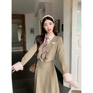 American JK Uniform Dress Two-Piece Women's Fake Two-Piece Suit Korean Style Dress Informal College Style Dress