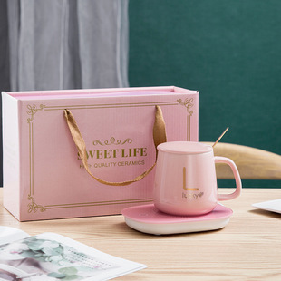 Warm cup 55 degree ceramic cup constant temperature cup gift box suit generation business activity gift making LOGO companion gift
