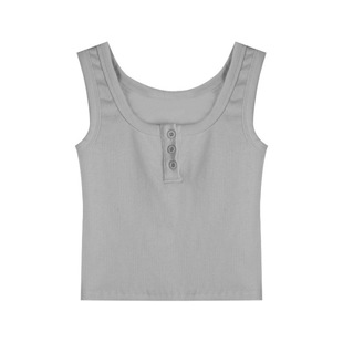 Pink hot girl camisole women's inner base beauty back summer sweet and spicy style outer wear short U-collar I-shaped top