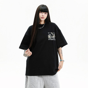 "Daisy Series" Short-sleeved T-shirt Men's and Women's Summer Fashion Brand American Style High Street Casual Half-sleeved Design Sense T-shirt ins