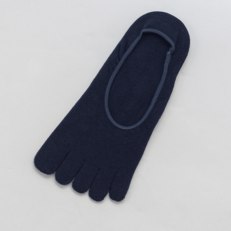 Five-finger socks men's spring and summer thin solid color shallow invisible five-toe socks cotton sweat-absorbent breathable short-tube toe socks cotton