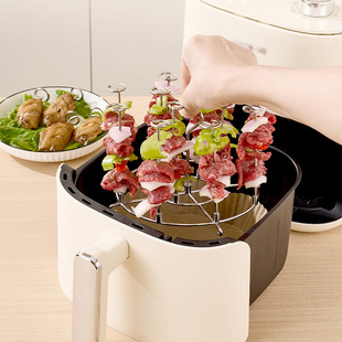Cross-border Hot Selling Stainless Steel Air Fryer Accessories Vertical Grill Skewers Microwave Oven Barbecue Sticks Grilling Needles