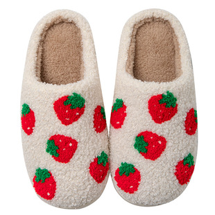 Cross-border e-commerce smiling faces autumn and winter men's and women's couples cotton slippers home indoor cute TEMU cartoon generation hair