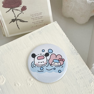 ins sanouli creative small round mirror high-looking girl's heart portable portable portable mirror student makeup cartoon small mirror