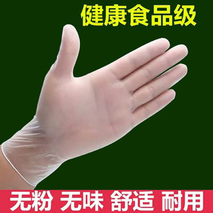 Disposable pvc gloves experimental beauty salon catering transparent thickened food grade composite nitrile gloves